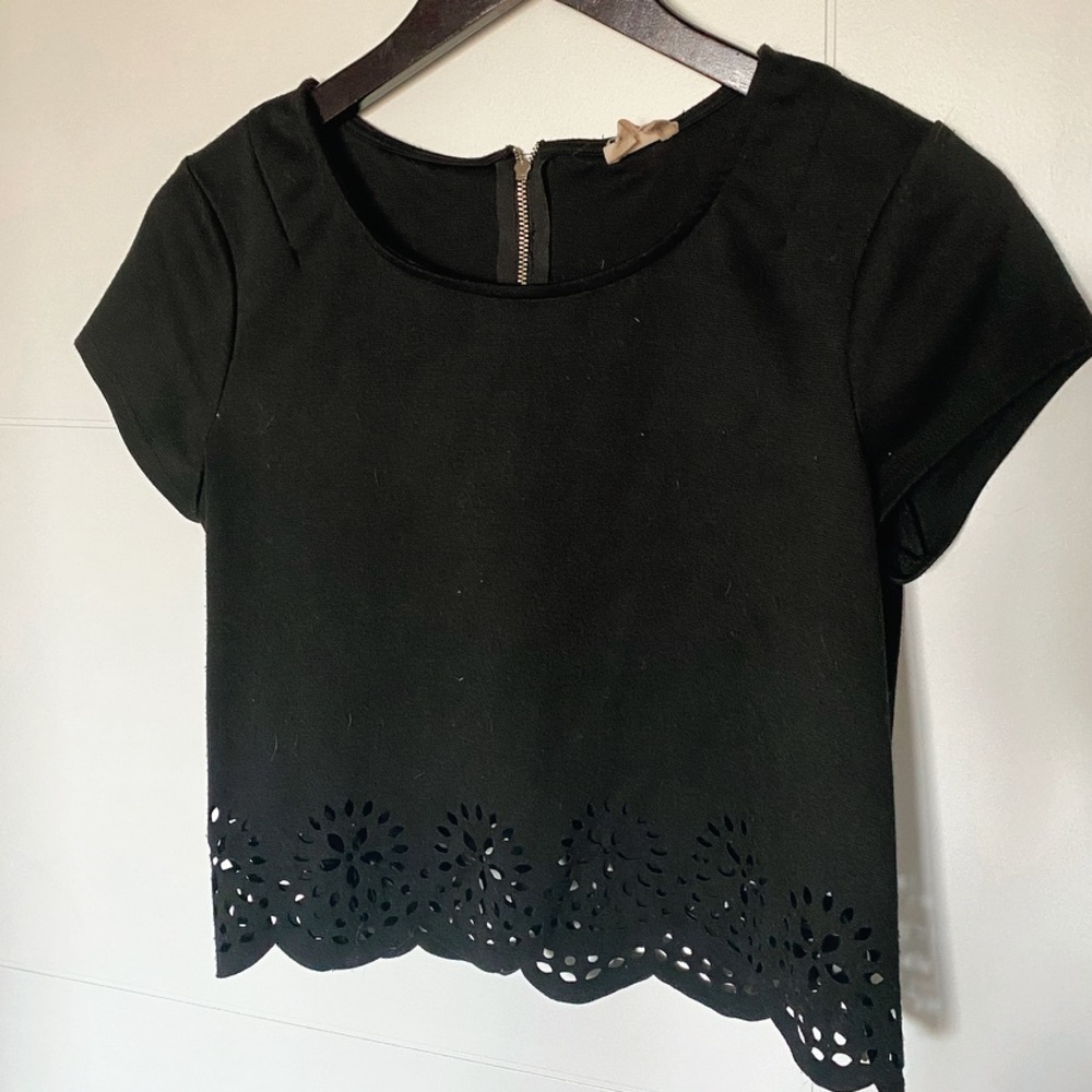 Urban Outfitters Floral Cut-Out Crop Top